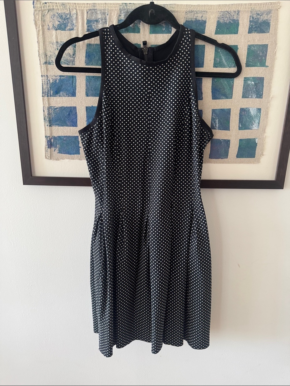 EUC lululemon Here To There Black Polka Dot Dress Navy 8